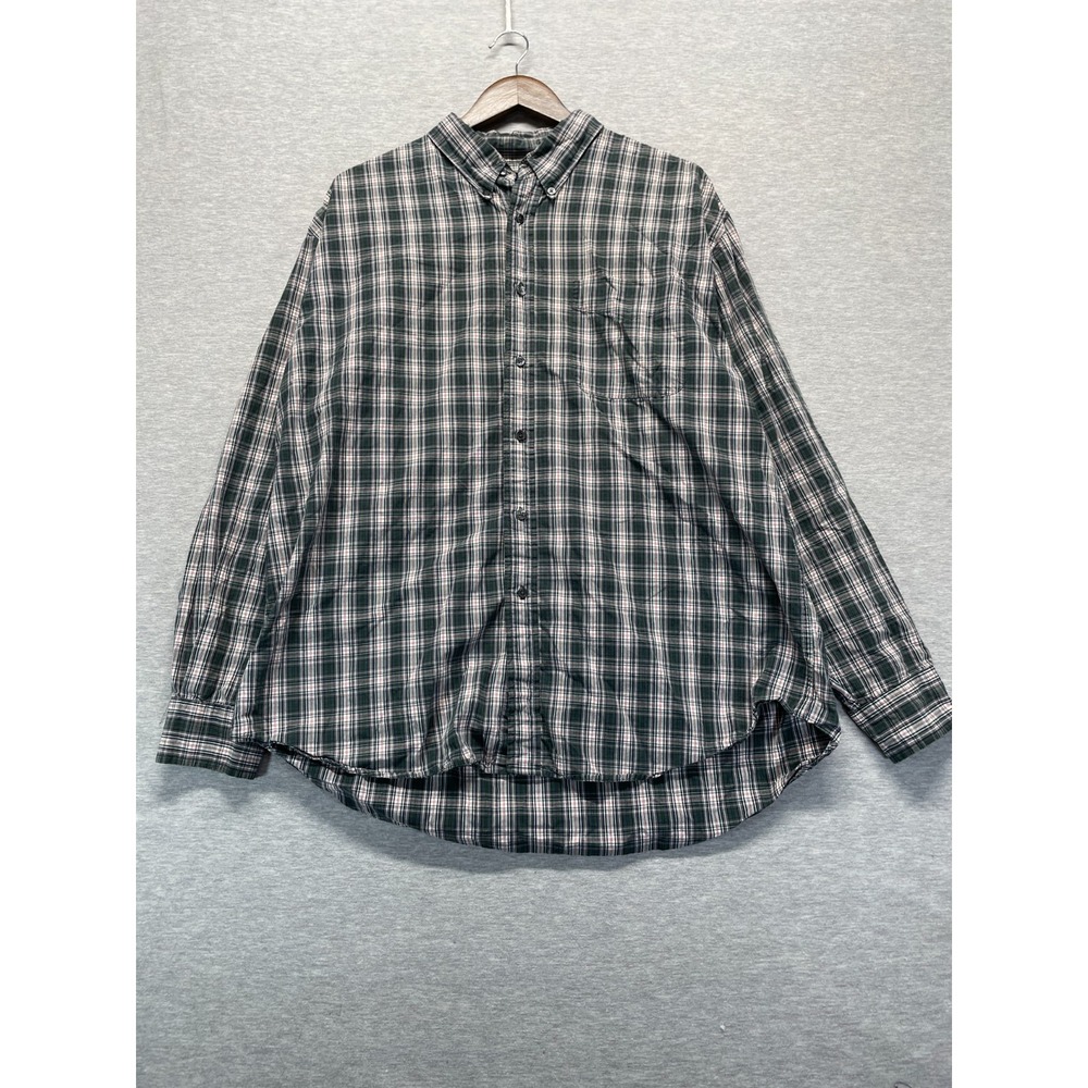 Vintage Gap Shirt Mens XL Multicolor Tartan Plaid Cotton Pleated Button Down